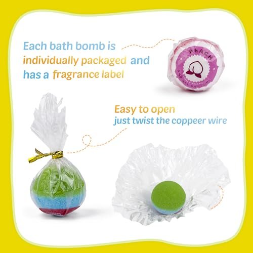 Yekery 30-Pack Bath Bombs for Kids with Glow-in-the-Dark Toy Inside - Organic Natural Fizzing Bath Balls, Handmade Surprise Gift for Boys and Girls Avelisse