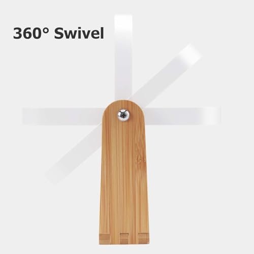 LFOYOU Vanity Makeup Mirror with Natural Bamboo Stand – Double Sided 8 Inch Magnifying Mirror, 360° Swivel, Tabletop for Bathroom or Bedroom (Cream) - görsel 8
