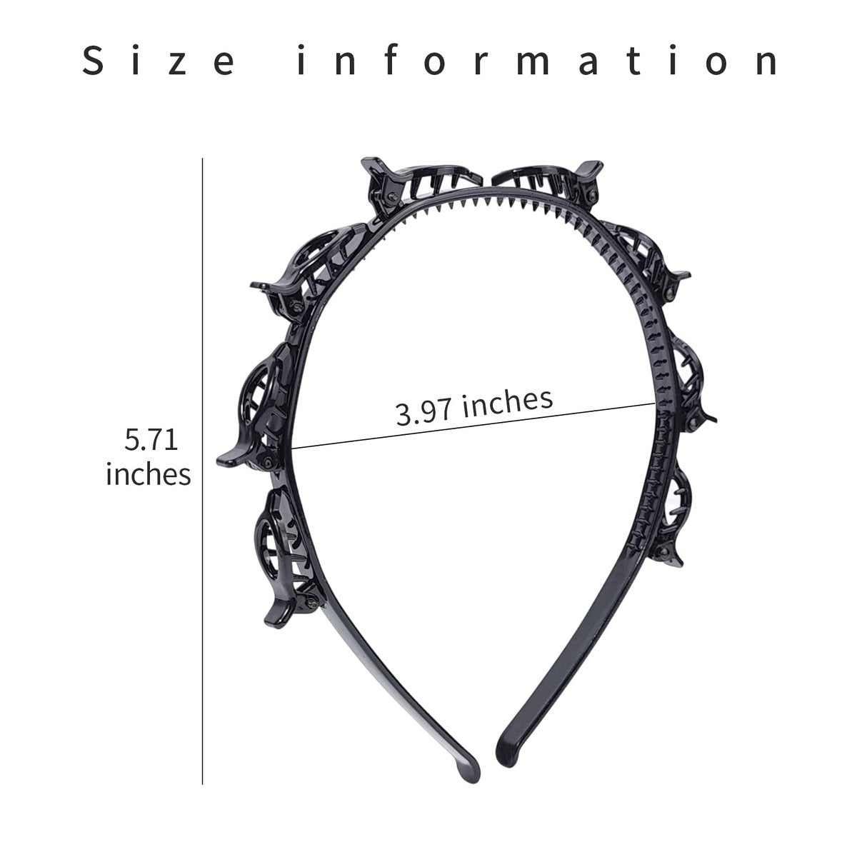 HFZRZFH 2 Pack Clip Headband for Twisty Bangs - 90s Hair Accessories for Women with 8 Mini Clips, Braided Hair Clip Headbands for Y2K Fashion Styling (Black and Brown) - görsel 13