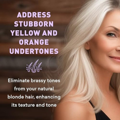 Just Nutritive Purple Toning Shampoo for Blonde, Gray, White, Silver, and Bleached Hair - Eliminate Brassiness, Boost Shine, Repairs, Hydrates, Sulfate-Free, Paraben-Free, Anti-Yellowing, 8 oz. Avelisse