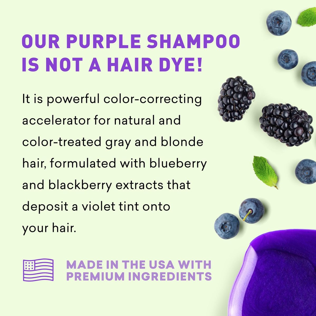 Just Nutritive Purple Toning Shampoo for Blonde, Gray, White, Silver, and Bleached Hair - Eliminate Brassiness, Boost Shine, Repairs, Hydrates, Sulfate-Free, Paraben-Free, Anti-Yellowing, 8 oz. Avelisse
