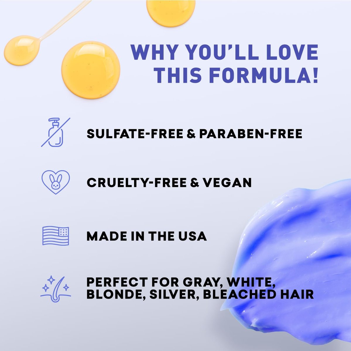 Just Nutritive Purple Conditioner for Blonde, Gray, White, Silver, and Bleached Hair - Eliminate Brassiness, Boost Shine, Repairs, Hydrates, Sulfate-Free, Paraben-Free, Gentle on Scalp, 8 oz. Avelisse