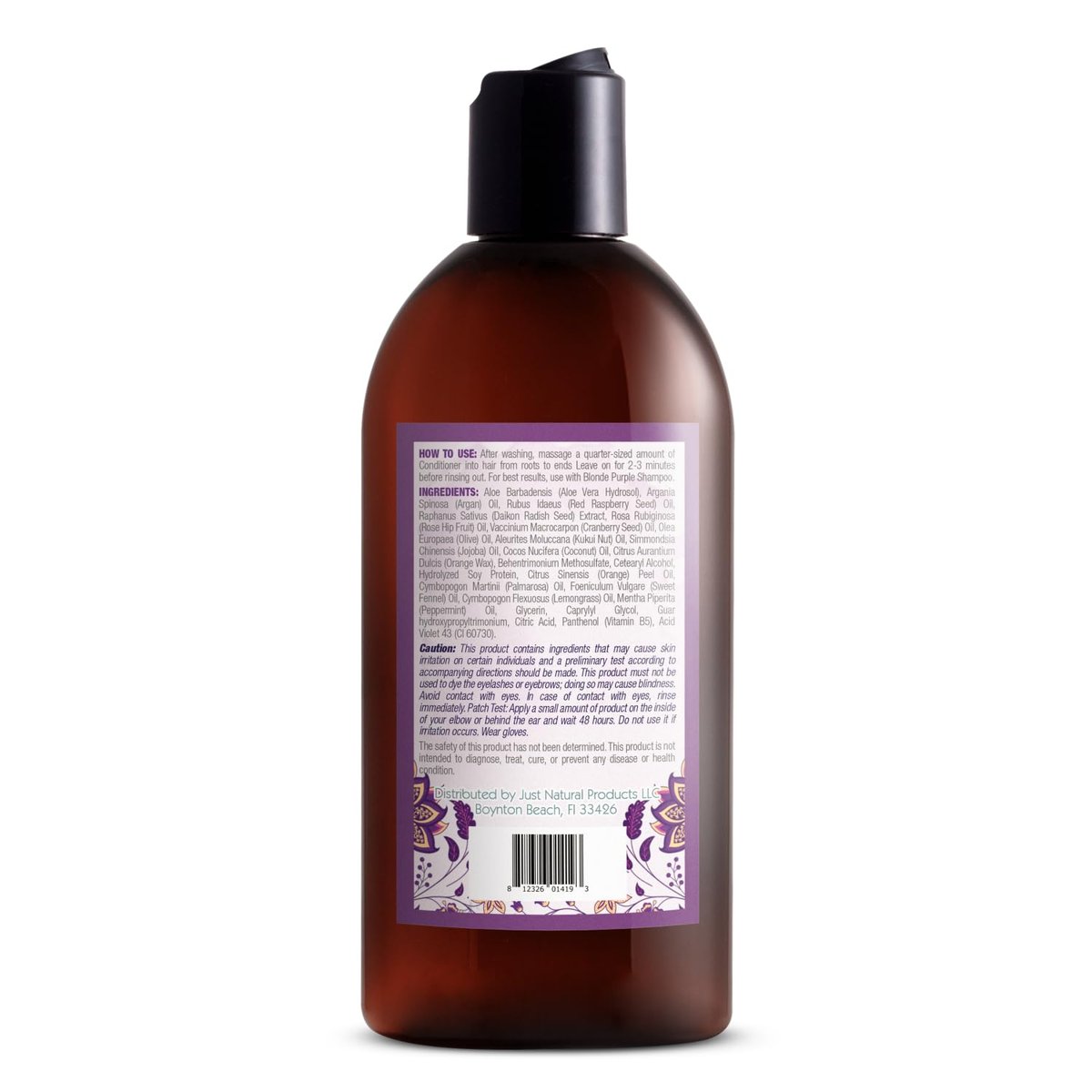 Just Nutritive Purple Conditioner for Blonde, Gray, White, Silver, and Bleached Hair - Eliminate Brassiness, Boost Shine, Repairs, Hydrates, Sulfate-Free, Paraben-Free, Gentle on Scalp, 8 oz. Avelisse