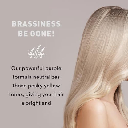 Just Nutritive Purple Conditioner for Blonde, Gray, White, Silver, and Bleached Hair - Eliminate Brassiness, Boost Shine, Repairs, Hydrates, Sulfate-Free, Paraben-Free, Gentle on Scalp, 8 oz. Avelisse