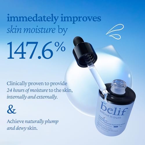 belif Super Drops Multi-7 Hyaluronic Hydrating Serum - 24-Hour Moisturization, Hyaluronic Acid & Panthenol Lightweight Daily Essence | Korean Skincare (1.01 fl oz) Avelisse