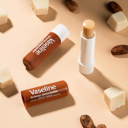 Vaseline Hand Cream 2-Pack – Hydra Replenish Crème with Hyaluronic Acid, Niacinamide & Cocoa Butter for Soft Skin + Cocoa Butter Lip Therapy Tube with Petroleum Jelly Avelisse