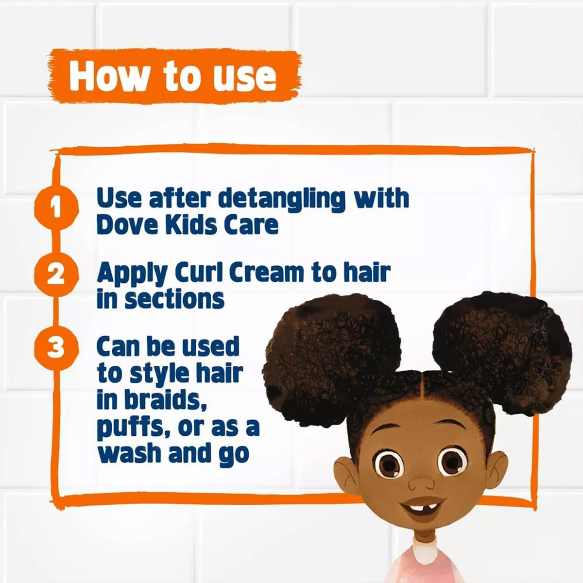 Dove Kids Moisturizing Shampoo + Styling Curl Cream Twin Pack – Curly Hair Products for Kids, Coconut Cookie Scent (3 Piece Set) Avelisse