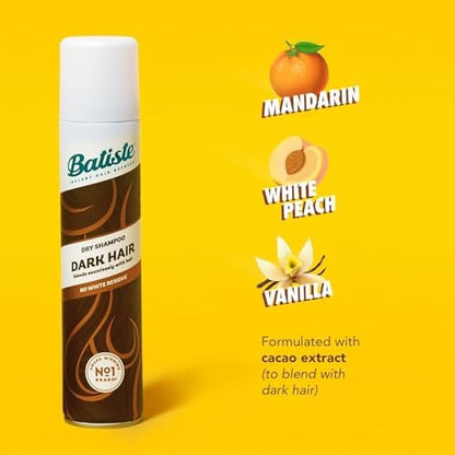 Batiste Dry Shampoo for Dark Hair, Refresh and Absorb Oil Between Washes, Waterless Shampoo for Added Texture and Body, 6.73 oz, Pack of 2 Avelisse