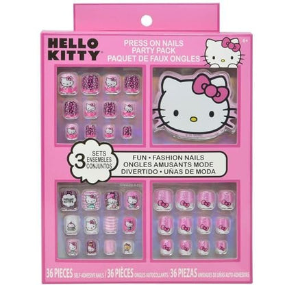 Hello Kitty Press-On Nails Party Pack - 36 Self-Adhesive Nails for Kids & Adults