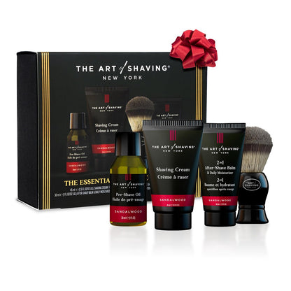 The Art of Shaving Sandalwood 4-in-1 Trial Kit: Pre-Shave Oil, Shaving Cream, Shaving Brush & After-Shave Balm – Protects Against Irritation and Razor Burn – Hydrates and Nourishes Dry Skin Avelisse