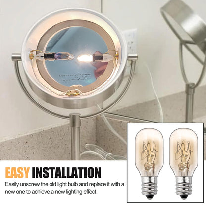 ZTTM 20W 120V Incandescent Replacement Bulb for Conair RP34B Makeup Mirror – E12 Candelabra Base, 2700K Warm Light (2-Pack) Avelisse