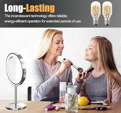 ZTTM 20W 120V Incandescent Replacement Bulb for Conair RP34B Makeup Mirror – E12 Candelabra Base, 2700K Warm Light (2-Pack) Avelisse