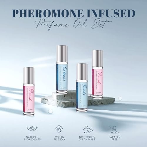 Aeshory Pheromone Perfume for Men - 2 Pack Roll-On Attraction Cologne, Long-Lasting Essential Oil Scent Avelisse