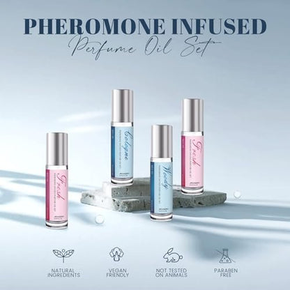 Aeshory Pheromone Perfume for Men - 2 Pack Roll-On Attraction Cologne, Long-Lasting Essential Oil Scent Avelisse