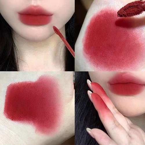 Baorder 3 Colors Cute Rabbit Matte Liquid Lipstick Set - Velvet Lip Glaze 2 in 1 Key Chain Bunny Lip Gloss & Lip Stain, Waterproof Long Lasting Non-Stick Cup Lip Clay for Girls Avelisse