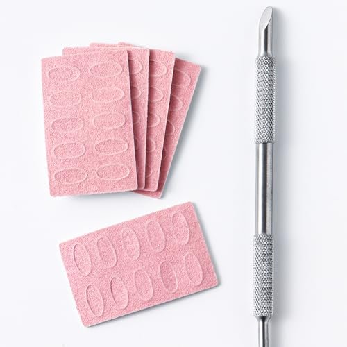 180 Grit Sandpaper Sheets with Dual Ended Nail Cuticle Pusher and Cutter - Self-Adhesive Sandpaper for Keratinizer Slant Heads, Nail Art Pre-Polishing, Salon and Home Use (50 Pack) - görsel 6