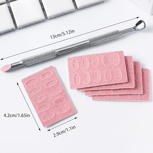 180 Grit Sandpaper Sheets with Dual Ended Nail Cuticle Pusher and Cutter - Self-Adhesive Sandpaper for Keratinizer Slant Heads, Nail Art Pre-Polishing, Salon and Home Use (50 Pack) - görsel 4