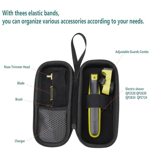 Gaocthiy Travel Case for Philips Norelco One Blade Trimmers - Portable Hard EVA Carrying Bag for Replacement Heads & Accessories, Compatible with QP2520, QP2630, QP6510, QP6520, QP653 (Green) - görsel 4