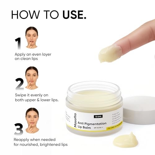 Masofta Shea Butter Lip Balm with Kojic Acid, Alpha Arbutin & SPF 30 PA++ - 0.53 oz Avelisse