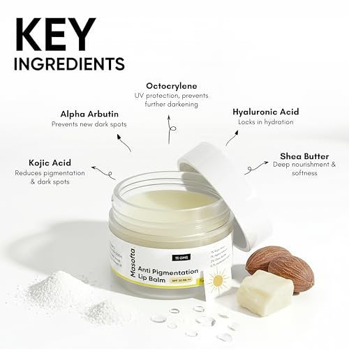 Masofta Shea Butter Lip Balm with Kojic Acid, Alpha Arbutin & SPF 30 PA++ - 0.53 oz Avelisse