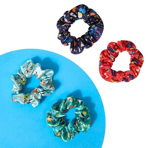 LUV HER Disney Mickey Scrunchies - 4 Large Printed Hair Scrunchies for Girls of All Ages, Officially Licensed Disney Hair Accessories - görsel 12