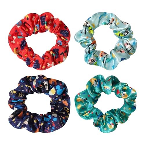 LUV HER Disney Mickey Scrunchies - 4 Large Printed Hair Scrunchies for Girls of All Ages, Officially Licensed Disney Hair Accessories - görsel 8