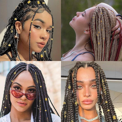 Tuefuzy Gold Hair Jewelry Braid - 100 Pcs Metal Dreadlock Accessories Rings Cuffs Clips