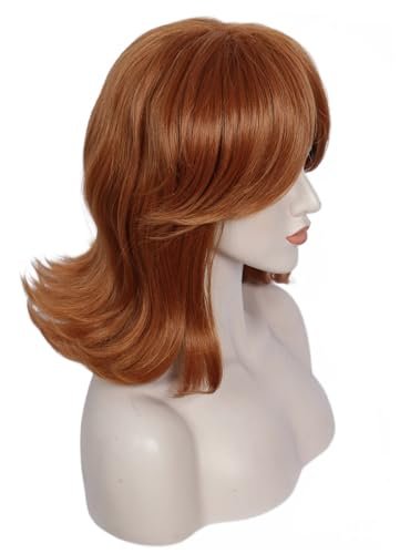 Linfairy Red Brown Princess Wig with Crown – 60's 70's Retro Lady Halloween Party Cosplay Wigs for Women - görsel 5