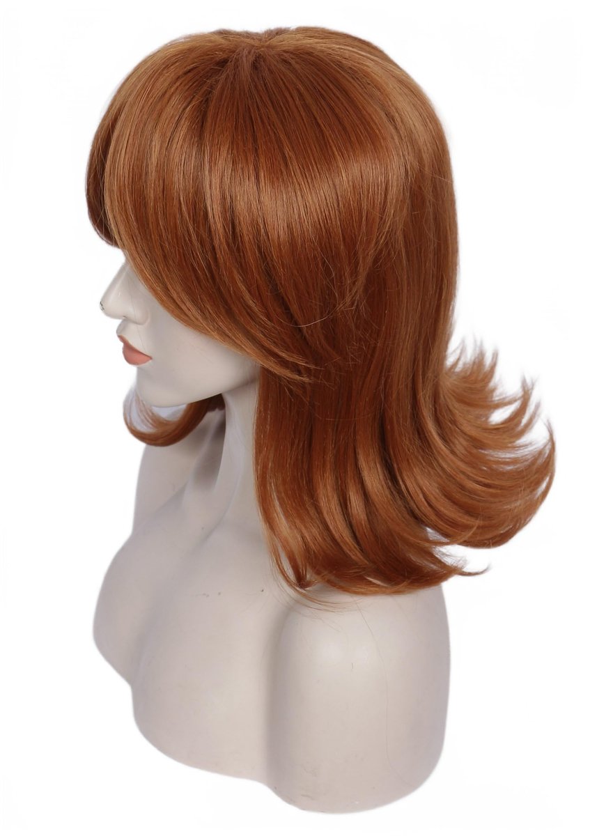 Linfairy Red Brown Princess Wig with Crown – 60's 70's Retro Lady Halloween Party Cosplay Wigs for Women - görsel 8