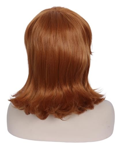 Linfairy Red Brown Princess Wig with Crown – 60's 70's Retro Lady Halloween Party Cosplay Wigs for Women - görsel 9