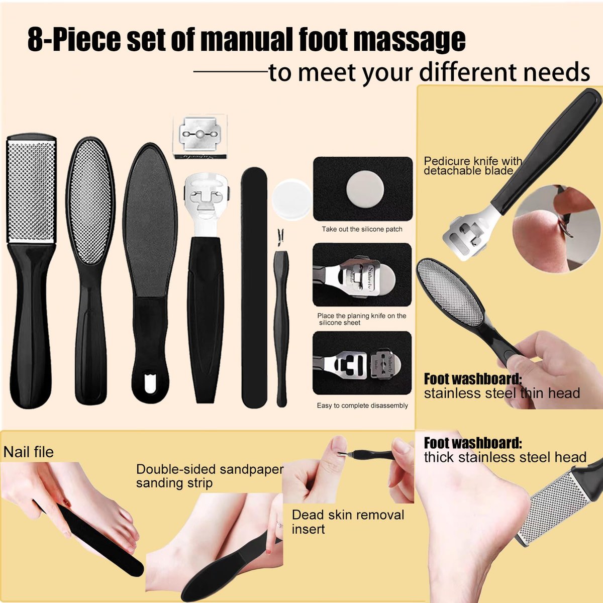 Darmave™ Electric Foot Callus Remover - Smooth Pedicure Wand with 60 Sanding Pads, Foot Scrubber File for Cracked Heels, Rose Gold/Black Avelisse