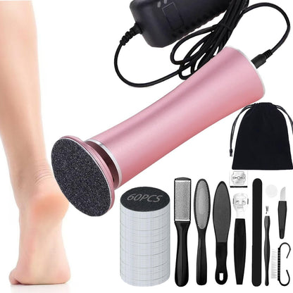 Darmave™ Electric Foot Callus Remover - Smooth Pedicure Wand with 60 Sanding Pads, Foot Scrubber File for Cracked Heels, Rose Gold/Black Avelisse