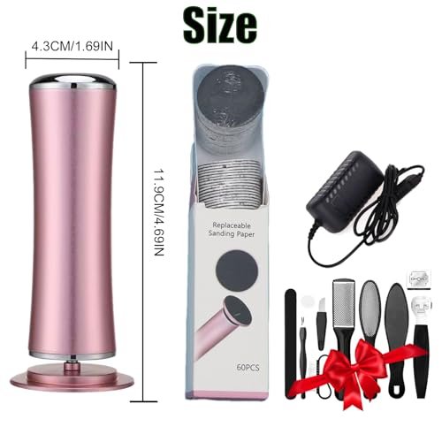 Darmave™ Electric Foot Callus Remover - Smooth Pedicure Wand with 60 Sanding Pads, Foot Scrubber File for Cracked Heels, Rose Gold/Black Avelisse