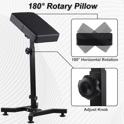 Adjustable Tattoo Arm Rest Stand with PU Leather Thicken Sponge Pillow - Strong Stability Base for Tattoo Equipment, Black Avelisse