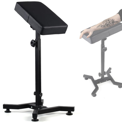 Adjustable Tattoo Arm Rest Stand with PU Leather Thicken Sponge Pillow - Strong Stability Base for Tattoo Equipment, Black Avelisse