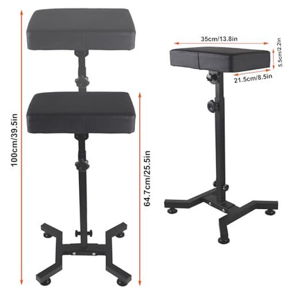 Adjustable Tattoo Arm Rest Stand with PU Leather Thicken Sponge Pillow - Strong Stability Base for Tattoo Equipment, Black Avelisse
