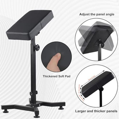 Adjustable Tattoo Arm Rest Stand with PU Leather Thicken Sponge Pillow - Strong Stability Base for Tattoo Equipment, Black Avelisse