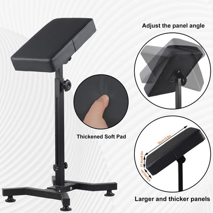 Adjustable Tattoo Arm Rest Stand with PU Leather Thicken Sponge Pillow - Strong Stability Base for Tattoo Equipment, Black Avelisse