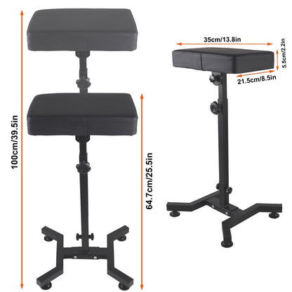 Adjustable Tattoo Arm Rest Stand with PU Leather Thicken Sponge Pillow - Strong Stability Base for Tattoo Equipment, Black Avelisse