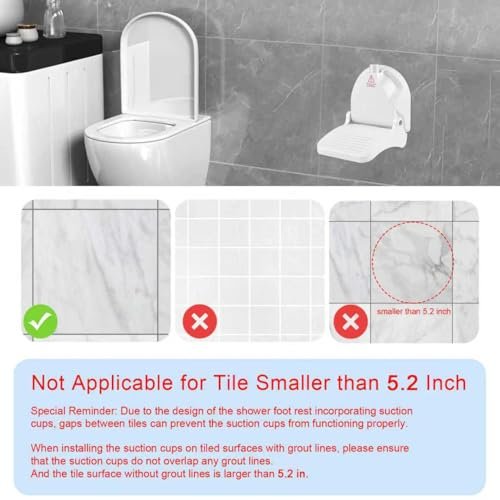 Foldable Shower Foot Rest with Suction Cup for Shaving Legs - Anti-Slip Shower Pedal for Pregnant Women & Back Pain Sufferers - Reduce Body Strain & Bending Over Avelisse