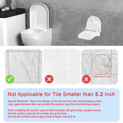 Foldable Shower Foot Rest with Suction Cup for Shaving Legs - Anti-Slip Shower Pedal for Pregnant Women & Back Pain Sufferers - Reduce Body Strain & Bending Over Avelisse