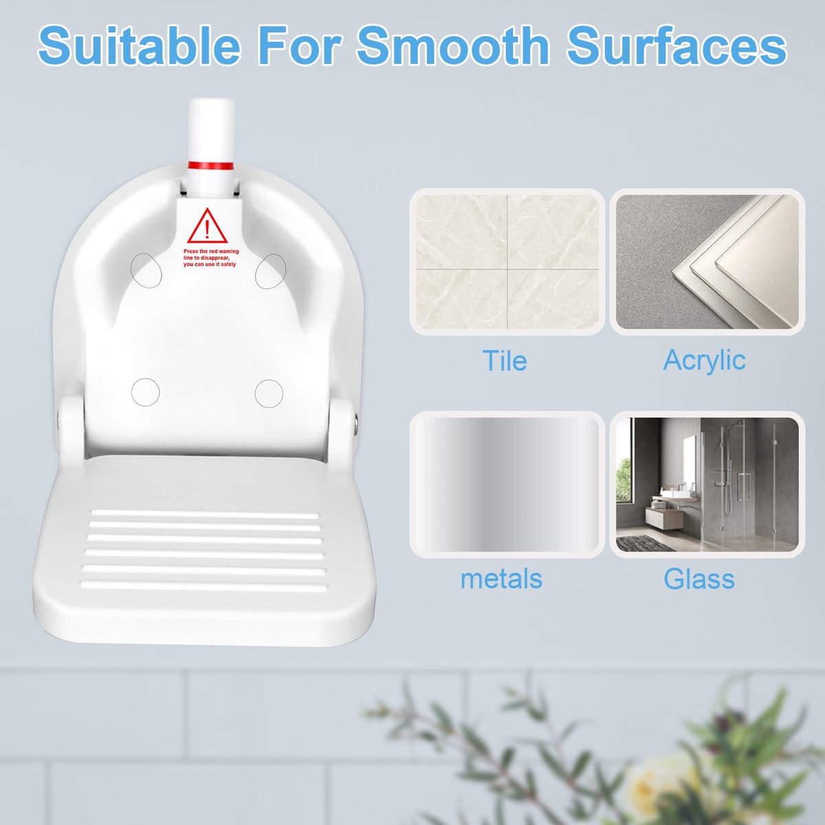 Foldable Shower Foot Rest with Suction Cup for Shaving Legs - Anti-Slip Shower Pedal for Pregnant Women & Back Pain Sufferers - Reduce Body Strain & Bending Over Avelisse