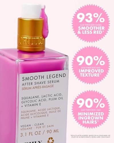 Truly Beauty Smooth Legend After Shave Serum | Reduces Bumps, KP & Strawberry Skin | Hydrating Treatment with Peptides, Hyaluronic Acid & Aloe Extract | Smooths & Calms Skin (3.1 Fl Oz)