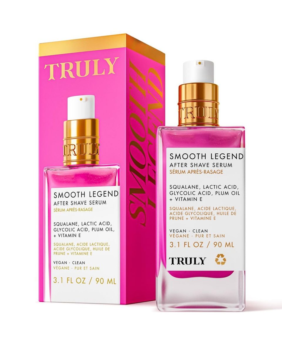 Truly Beauty Smooth Legend After Shave Serum | Reduces Bumps, KP & Strawberry Skin | Hydrating Treatment with Peptides, Hyaluronic Acid & Aloe Extract | Smooths & Calms Skin (3.1 Fl Oz) - görsel 1