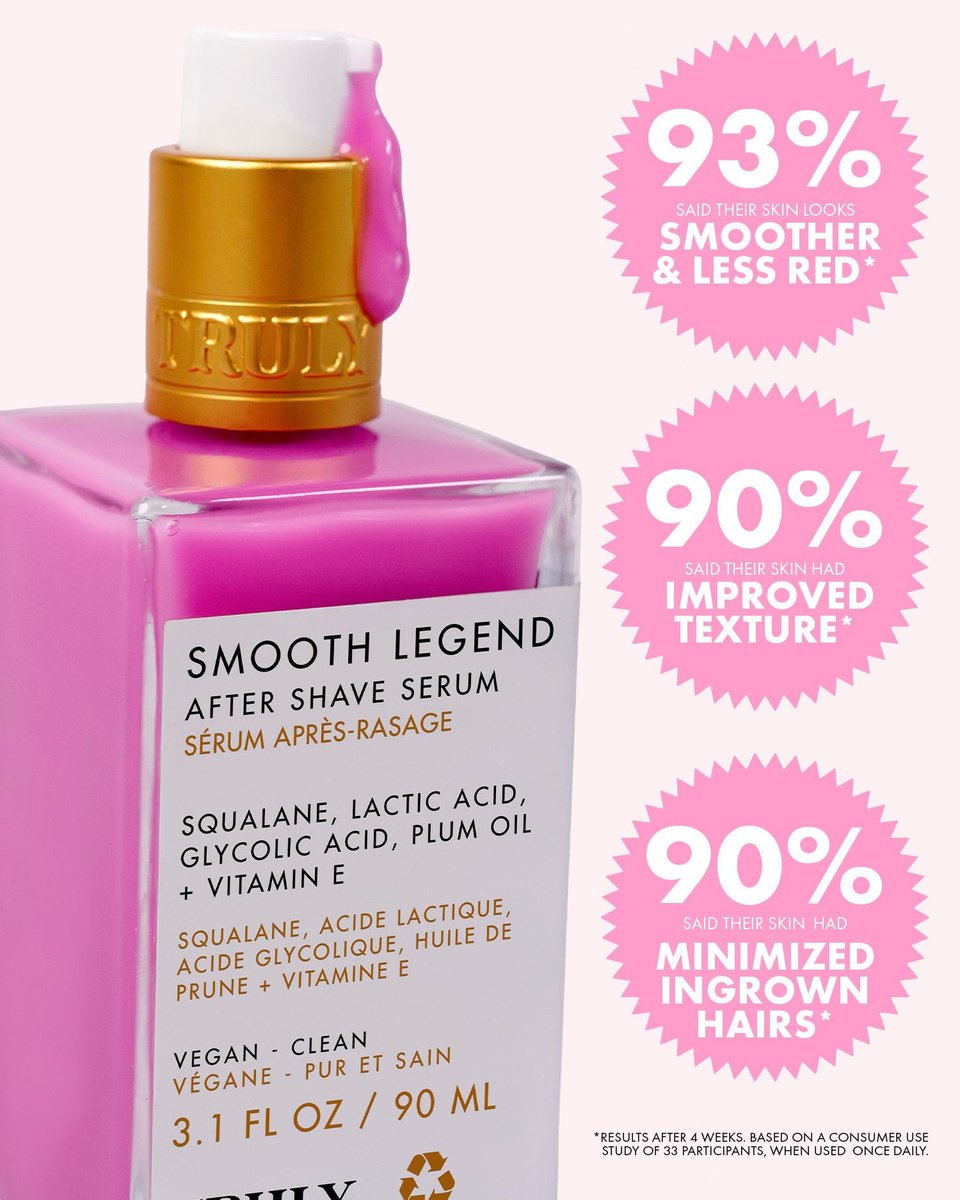Truly Beauty Smooth Legend After Shave Serum | Reduces Bumps, KP & Strawberry Skin | Hydrating Treatment with Peptides, Hyaluronic Acid & Aloe Extract | Smooths & Calms Skin (3.1 Fl Oz) - görsel 9