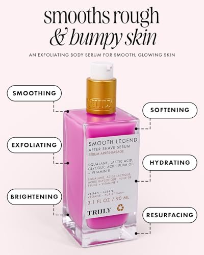 Truly Beauty Smooth Legend After Shave Serum | Reduces Bumps, KP & Strawberry Skin | Hydrating Treatment with Peptides, Hyaluronic Acid & Aloe Extract | Smooths & Calms Skin (3.1 Fl Oz) - görsel 4