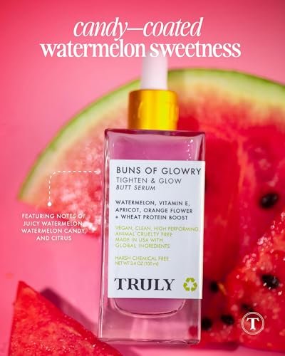 Truly Beauty Buns of Glowry Glow & Tighten Serum – Skin Tightening & Cellulite Cream for Thighs and Buns, Fast Absorbing Butt Enhancement Lotion (3.1 oz) Avelisse