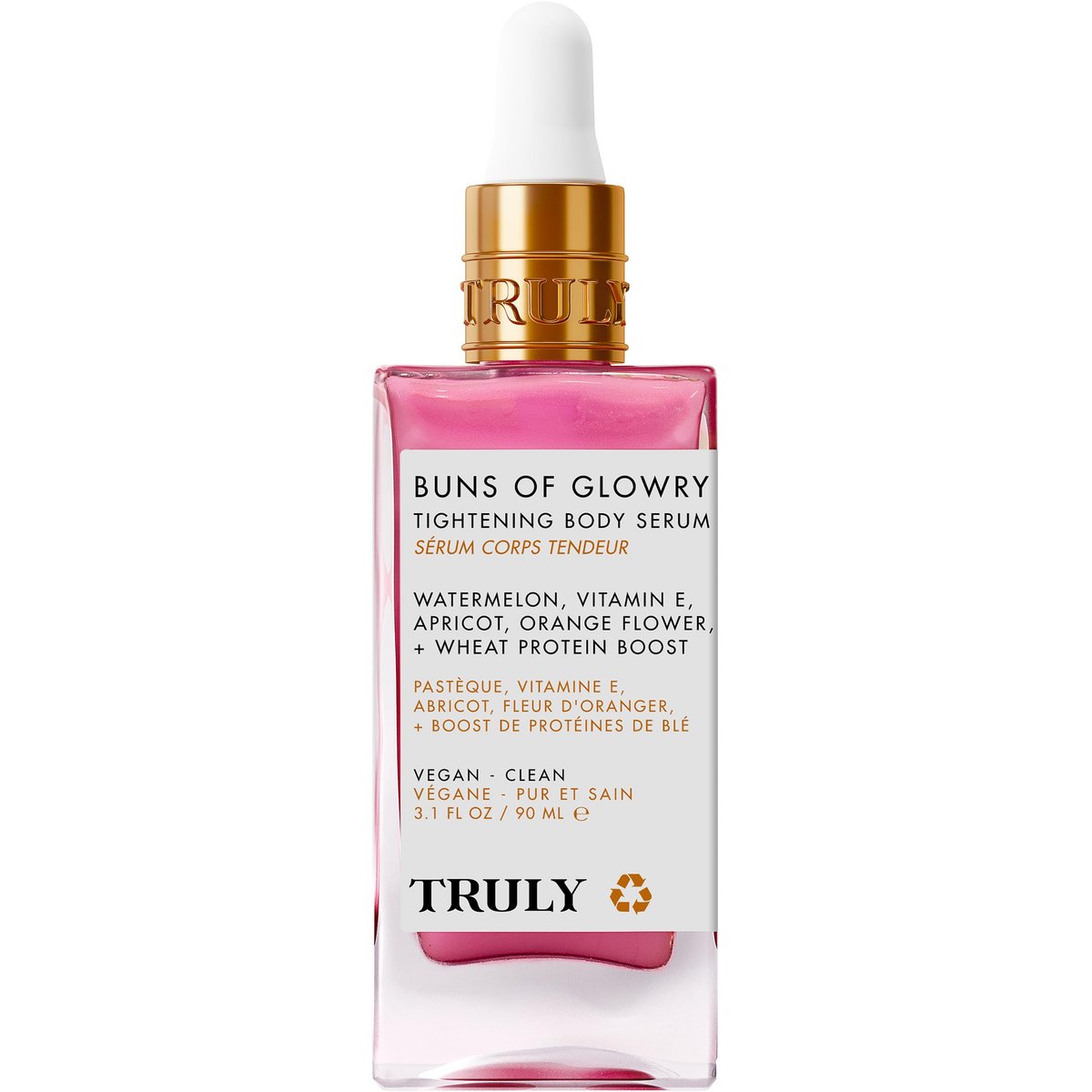 Truly Beauty Buns of Glowry Glow & Tighten Serum – Skin Tightening & Cellulite Cream for Thighs and Buns, Fast Absorbing Butt Enhancement Lotion (3.1 oz) Avelisse