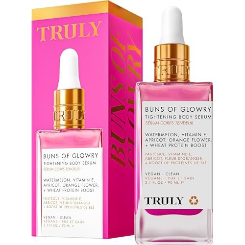 Truly Beauty Buns of Glowry Glow & Tighten Serum – Skin Tightening & Cellulite Cream for Thighs and Buns, Fast Absorbing Butt Enhancement Lotion (3.1 oz) Avelisse