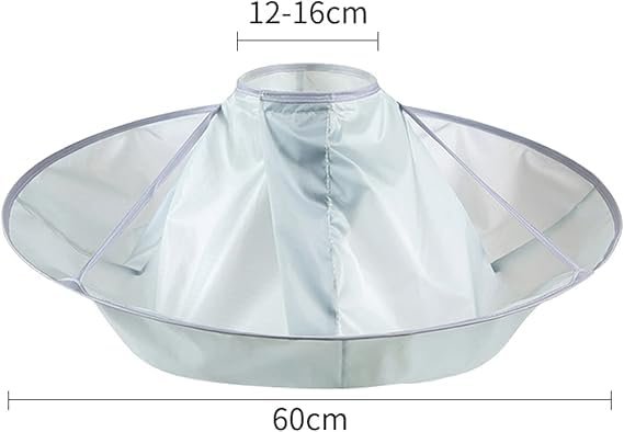 Waterproof Haircut Cape Umbrella - Portable Hair Clippings Catcher for Adults & Kids, Reusable Anti-Static Nylon Hairdressing Cloak for Salon & DIY Home Use (Gray, One Size) - görsel 5